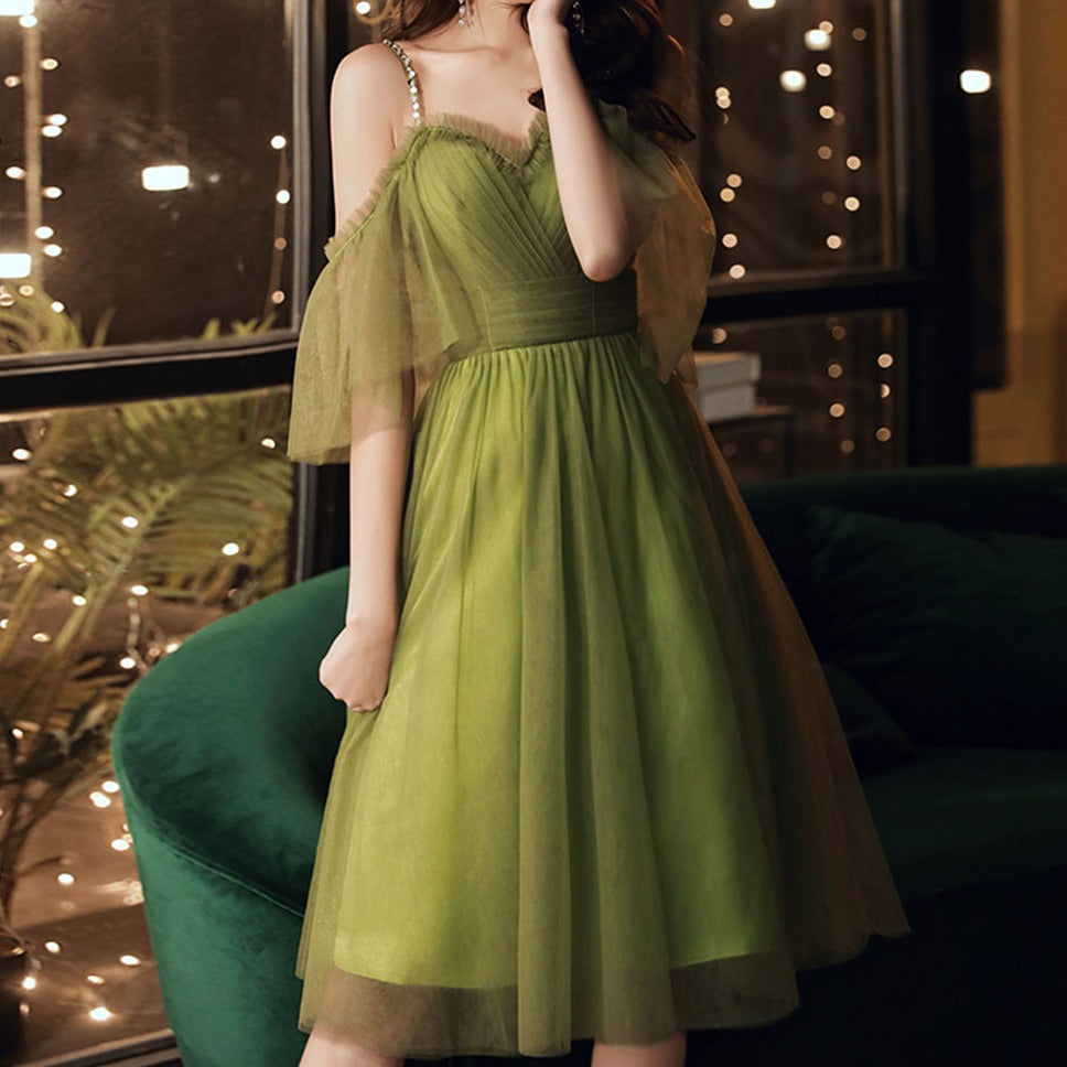 Green Tulle Prom Dress Green Homecoming Dress