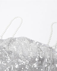 Pearl Beads Sequin Print Coord Set