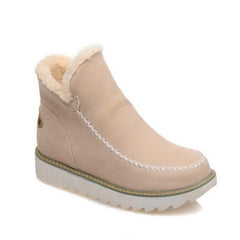 Winter Ankle Boots Fur Lining Flat Heel Boots For Women