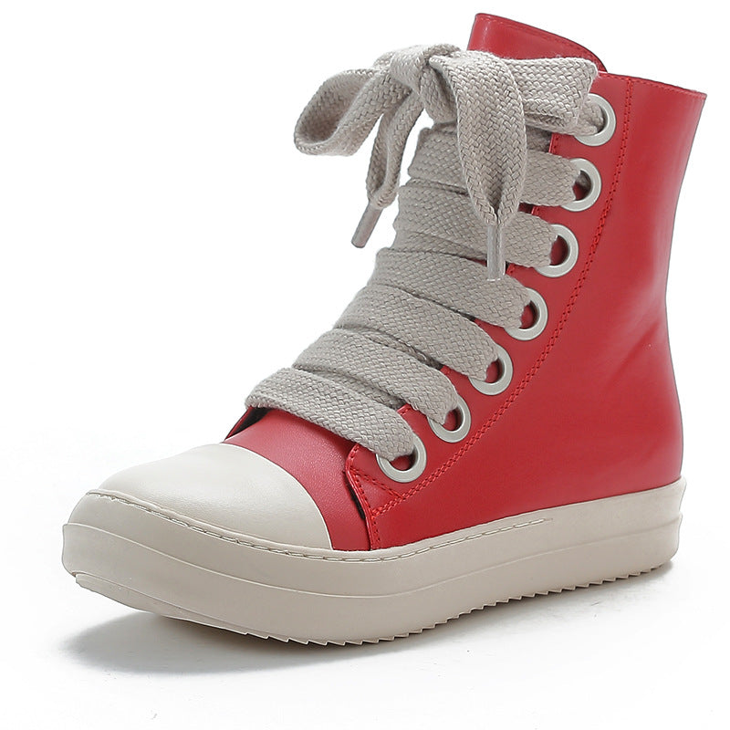 Lace-up Side Zip High Top Skate Shoes Sneakers