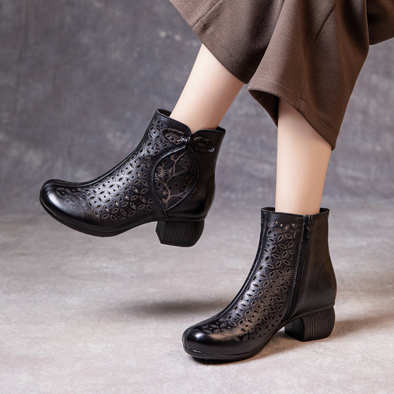 Handmade Leather Hollow Out Summer Sandals Boots