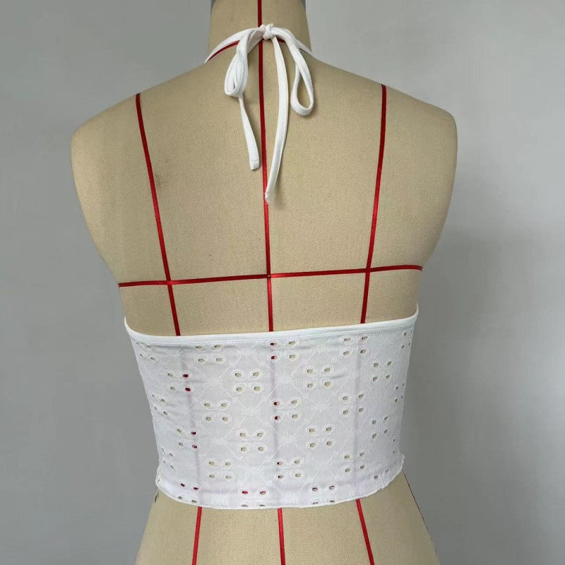 The Daisy Eyelet Halter Top