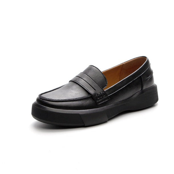 Handmade Leather Soft Sole Loafers Flat Shoes