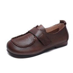Handmade Velcro Loafers Leather Comfort Flat Mother Shoes