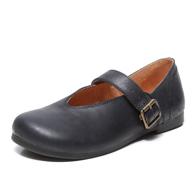 Retro Soft Leather Handmade Flat Shoes