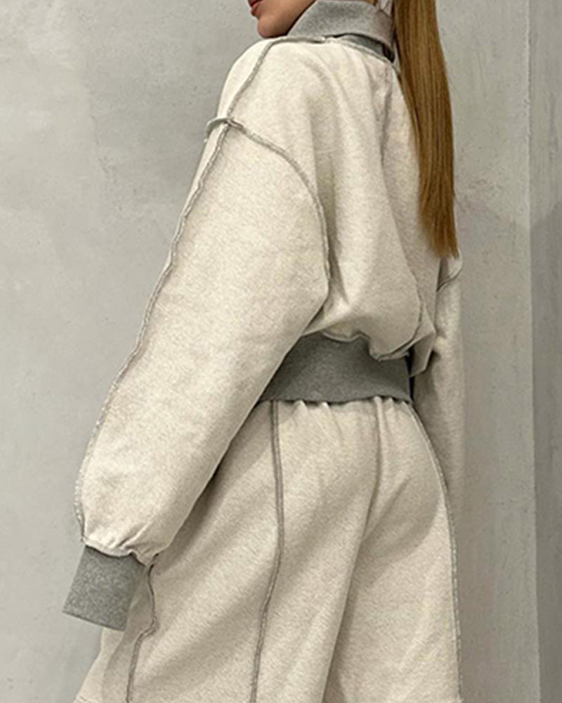 Contrasting Motion Letter Print Jacket