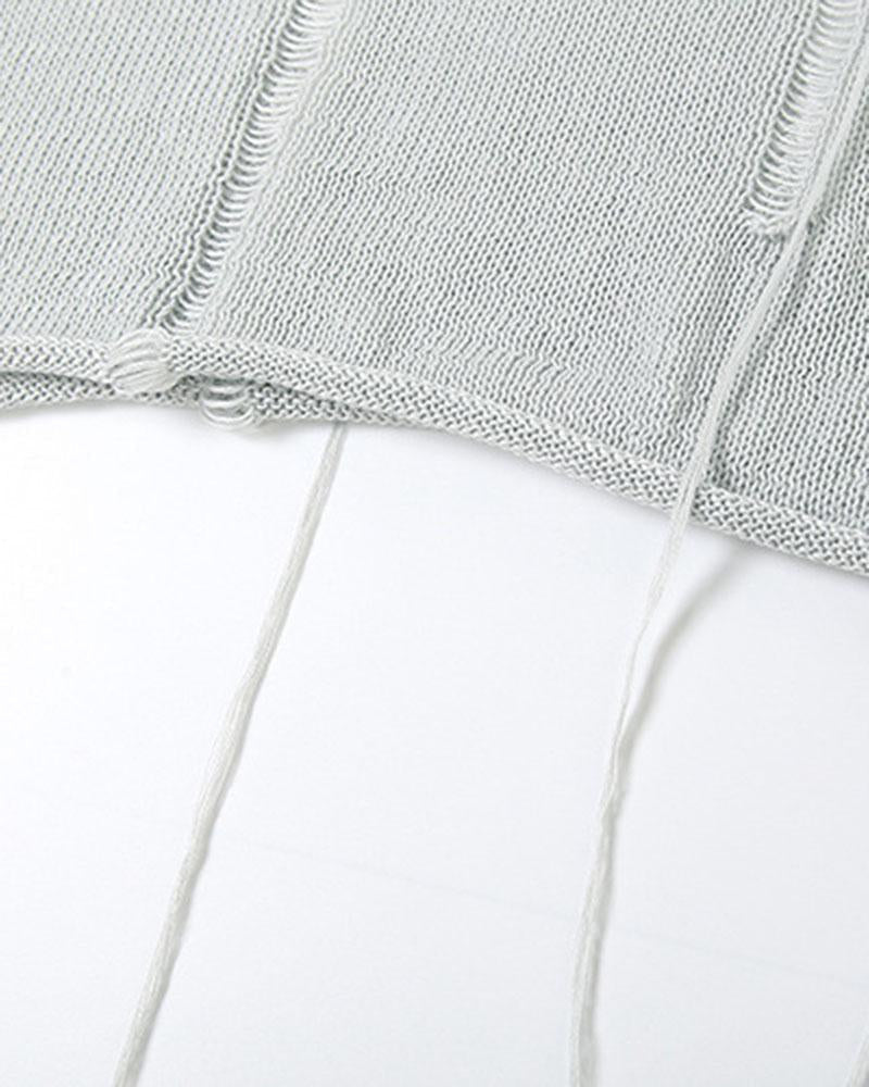 Hoodie Cut Out Knit Coord