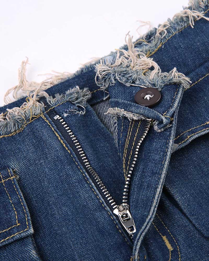 Nostalgia Maxi Denim High Slit Skirt