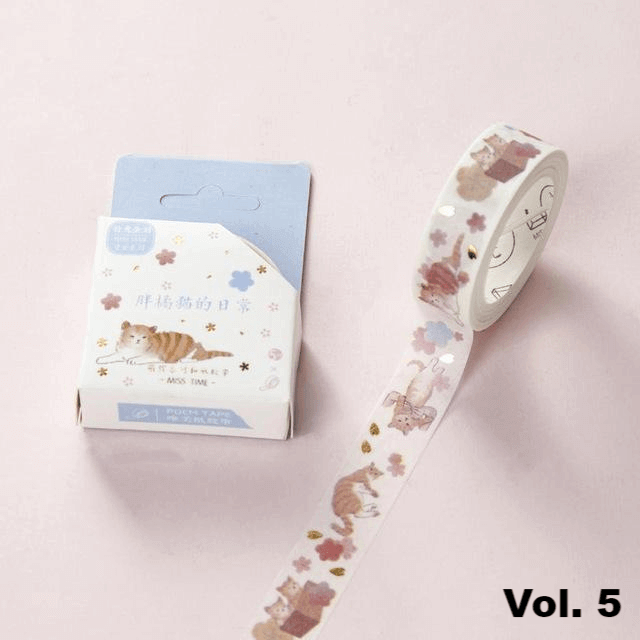 2Pcs Kitty in the Blossoms Washi Tape