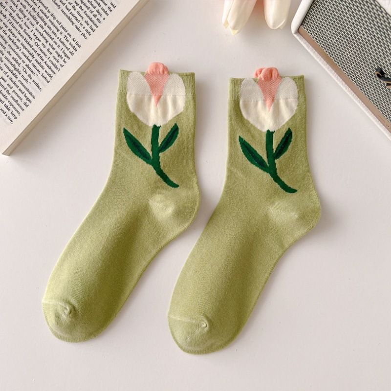 Cute Flowers Candy Color Socks