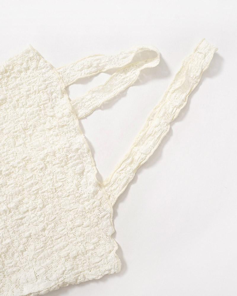 White Wilds Knitted Cropped Top