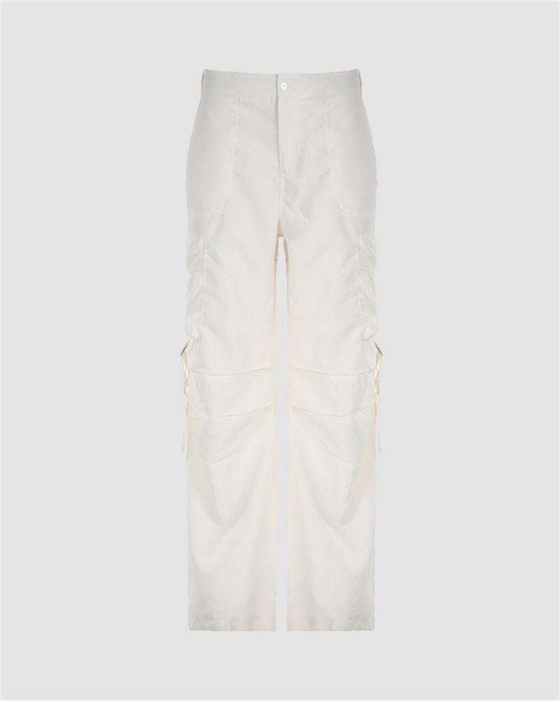 Strap Detail Pocket Loose Cargo Pants