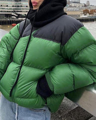 Contrast Color Padded Jacket