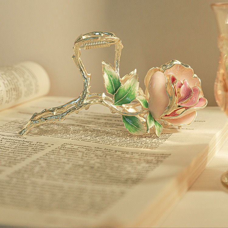 Mental Rose Hair Clip Hair Claw Barrette Clamp Jaw for Women
