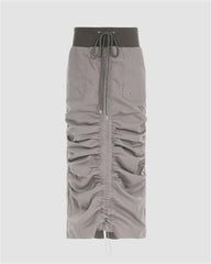 Jagged Ruffle Maxi Cargo Skirt