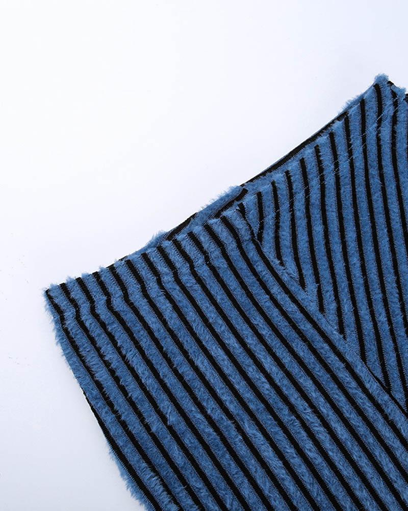 Fluffy Striped Pants