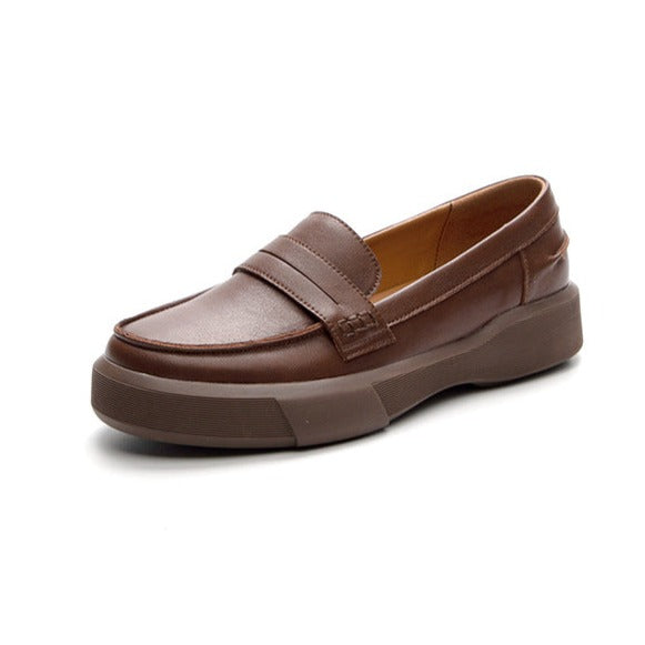 Handmade Leather Soft Sole Loafers Flat Shoes