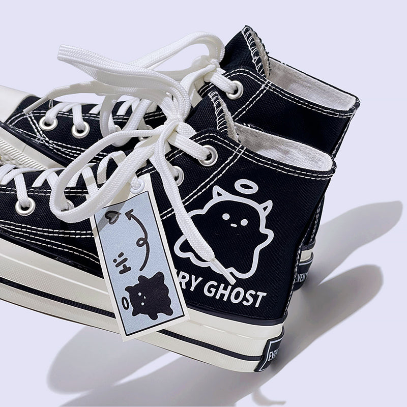 Mens Students Fairy Ghost High Top Canvas Sneakers