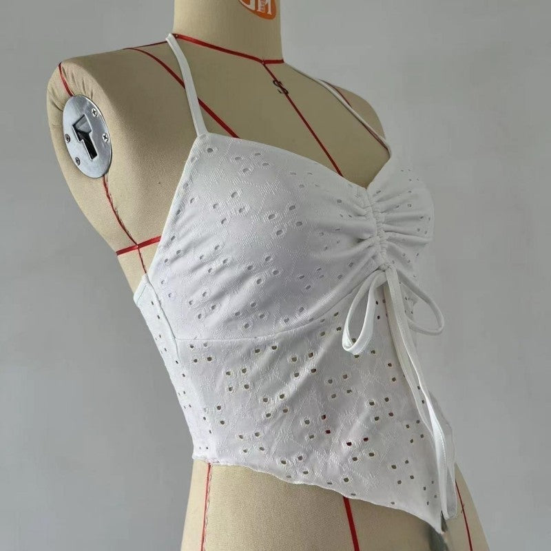 The Daisy Eyelet Halter Top