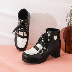 Lolita Shoes Winter Lace-up Cosplay Ankle Boots