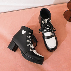 Lolita Shoes Winter Lace-up Cosplay Ankle Boots