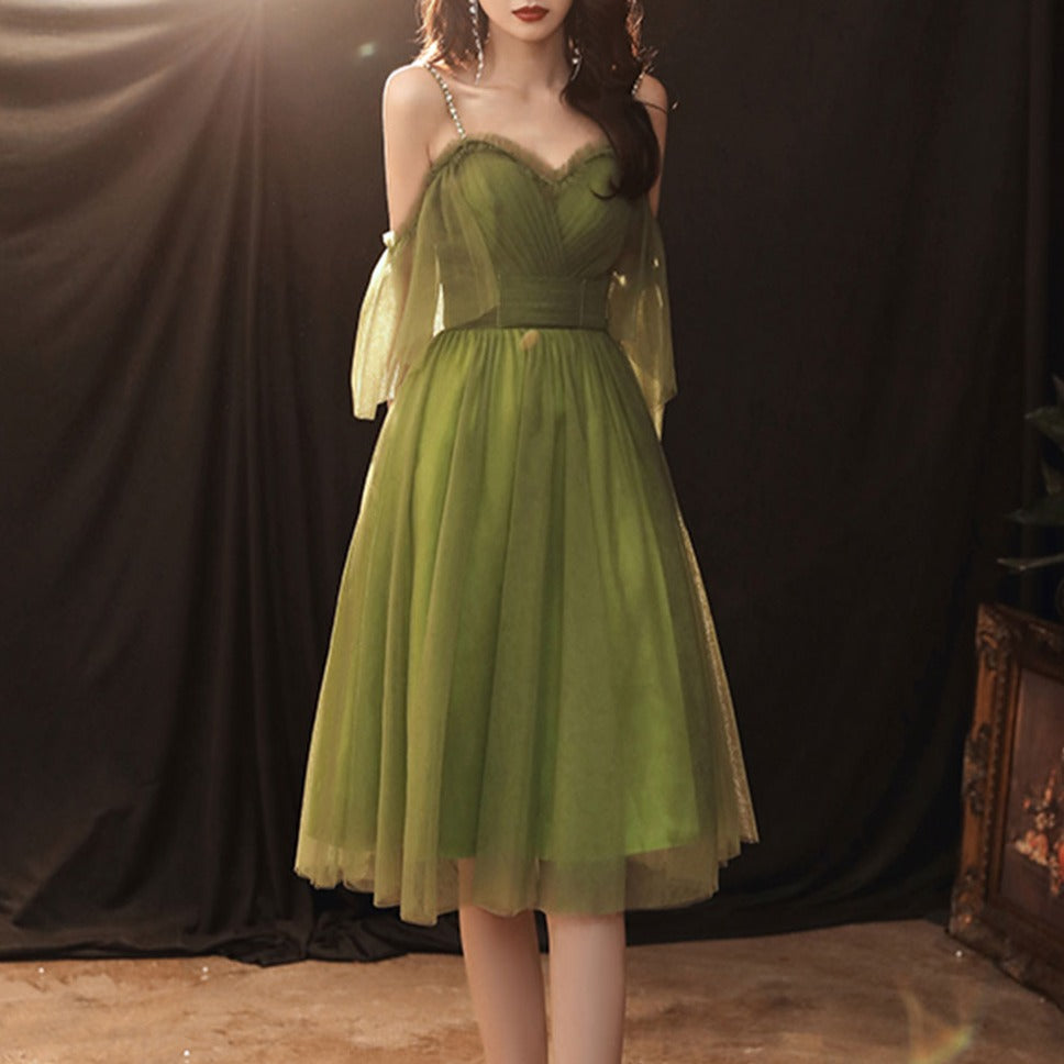 Green Tulle Prom Dress Green Homecoming Dress