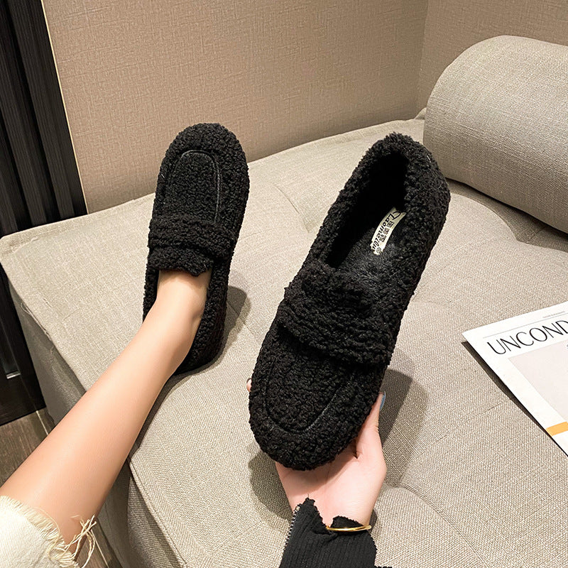 Cute Winter Warm & Soft Plush Fur Loafers Shoes