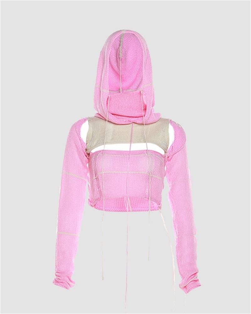 Blessed Thunder Knitted Top with Hoodie