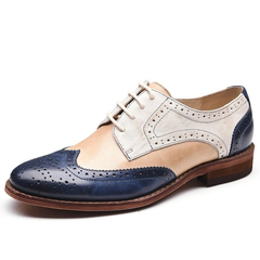 Women's Classical Leather Brogues Flat Lace-up Oxford Loafers