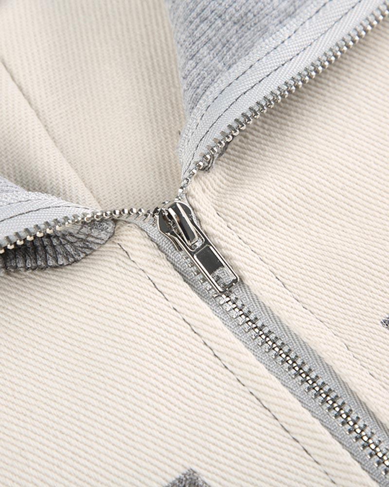 Contrasting Motion Letter Print Jacket