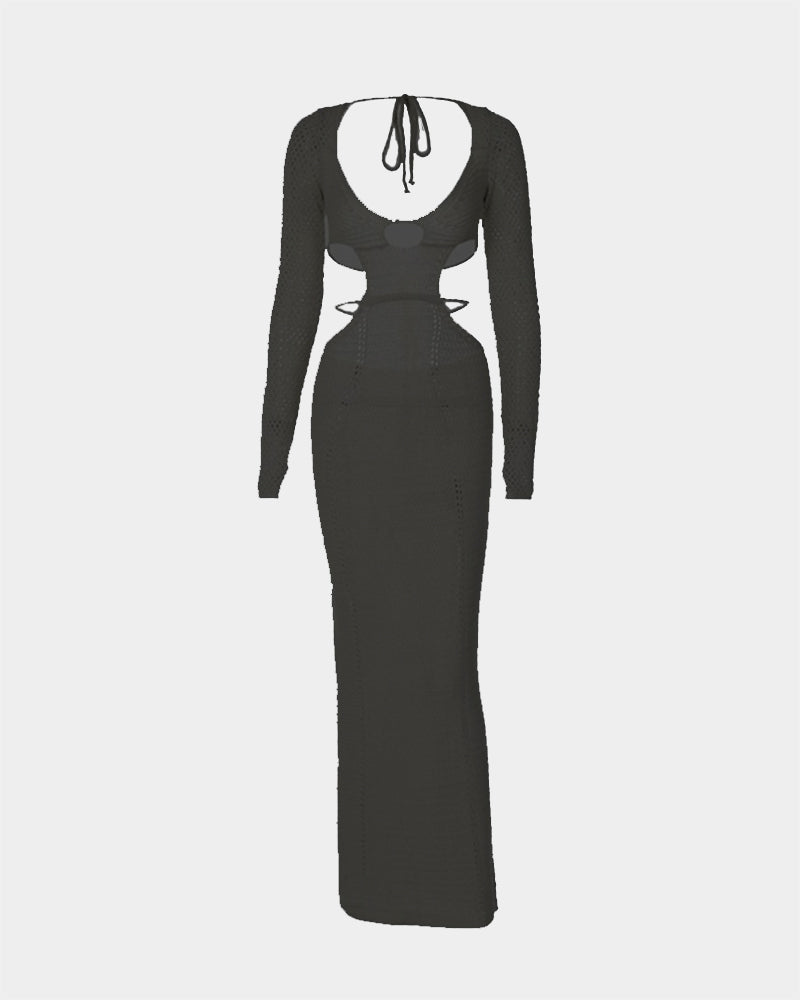 Spicy Cut Out Knitted Maxi Dress
