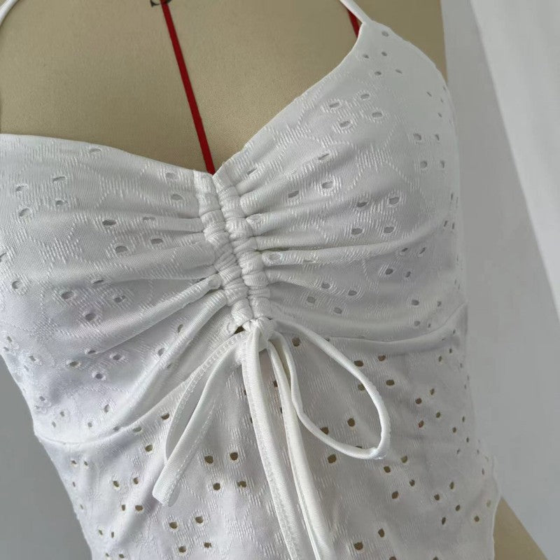 The Daisy Eyelet Halter Top