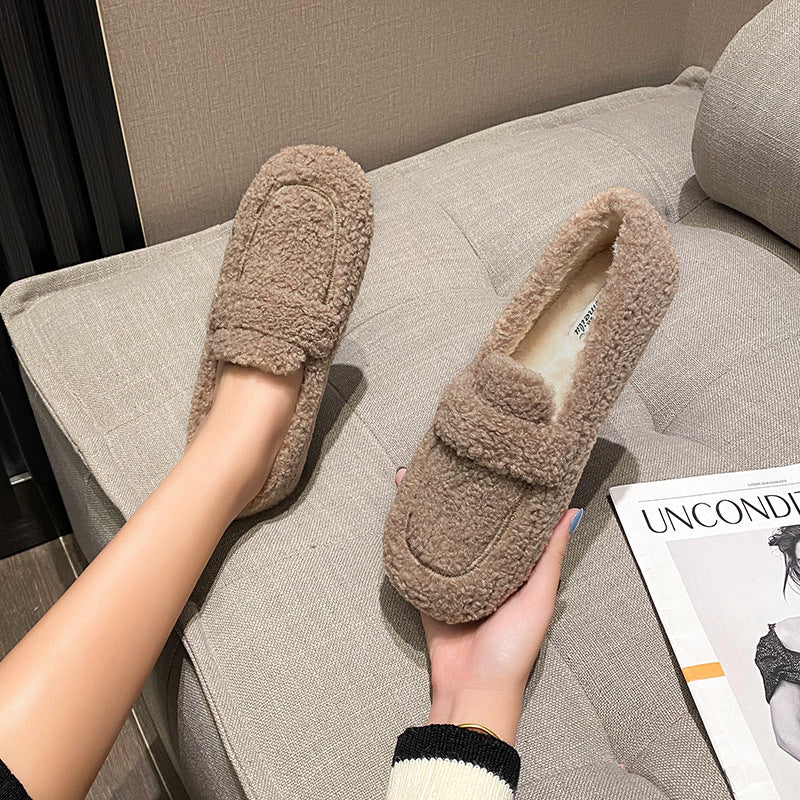 Cute Winter Warm & Soft Plush Fur Loafers Shoes