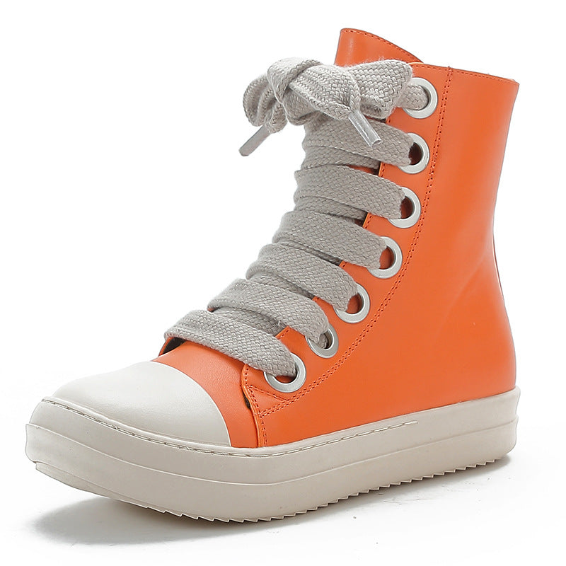 Lace-up Side Zip High Top Skate Shoes Sneakers
