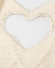 Heart Hollow Twist Sweater Mini Dress