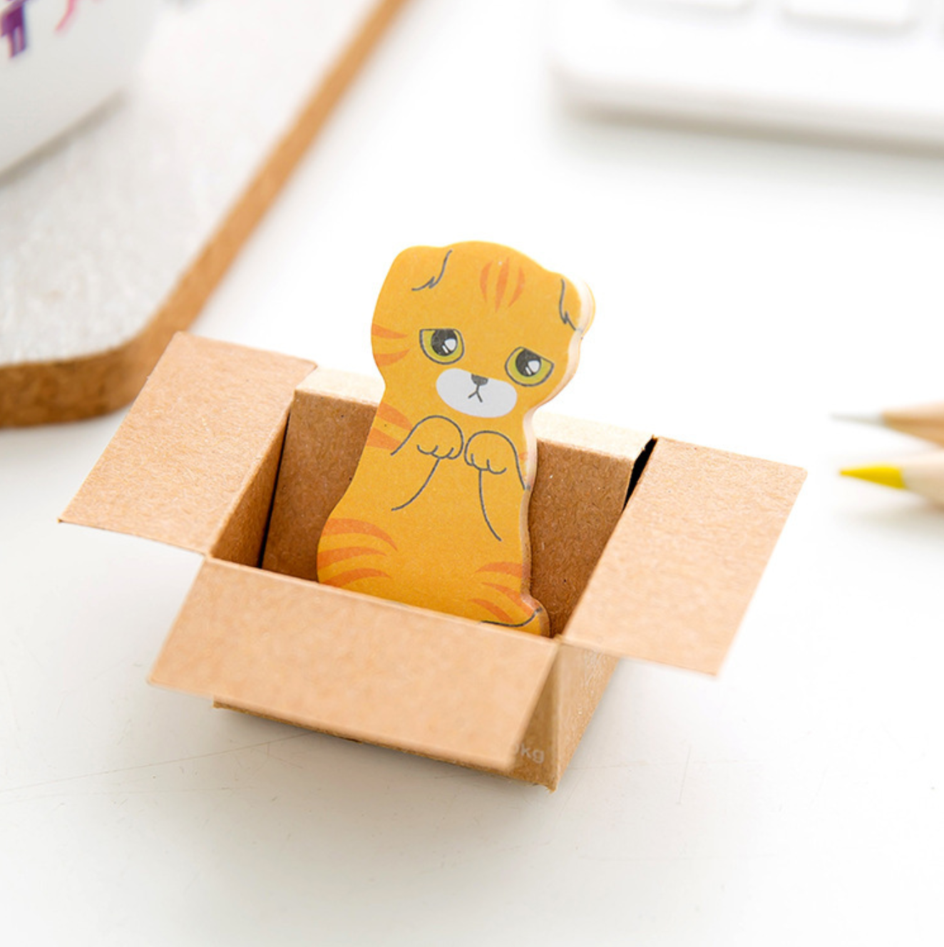 Cute Cat In A Box Sticky Notes