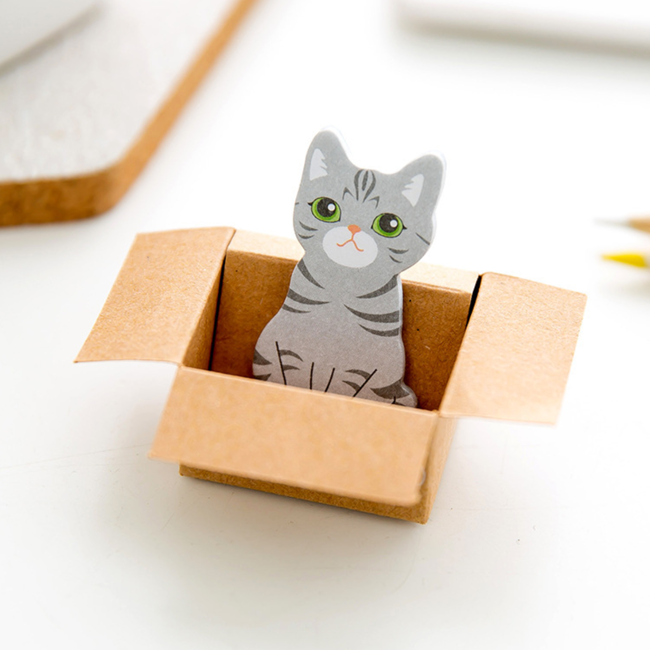 Cute Cat In A Box Sticky Notes