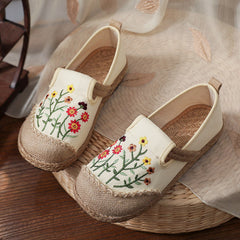 Embroidery Woven bohemian Style Loafer Flat Shoe