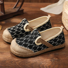 National Style Flats Slip On Shoes Woven Loafers