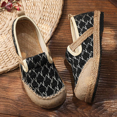 National Style Flats Slip On Shoes Woven Loafers