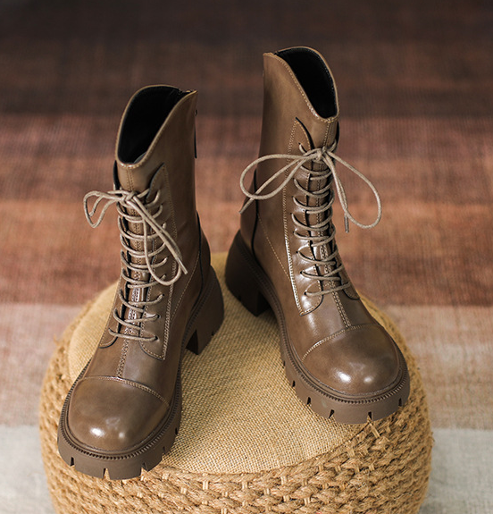 Trendy Moves Lace-Up Combat Boots