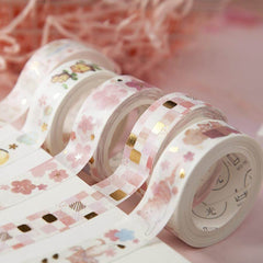 2Pcs Kitty in the Blossoms Washi Tape