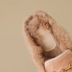 Handmade Velvet Fur Lined Loafer Mule