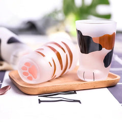 Kawaii Cute Cat Paw Glass Cup