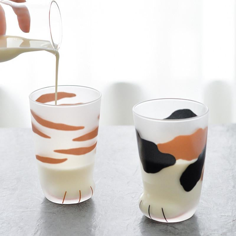 Kawaii Cute Cat Paw Glass Cup