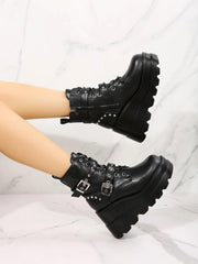 Grunge Belted Platform Boots