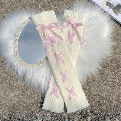 Girls Knitted Leg Warmers Cover Student Lolita Loose Boot Socks Stockings