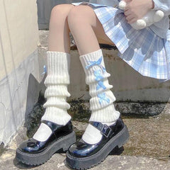 Girls Knitted Leg Warmers Cover Student Lolita Loose Boot Socks Stockings