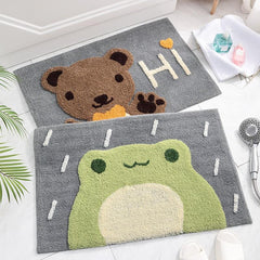 Cute Frog & Bear Microfiber Bathroom Floor Mat Carpet