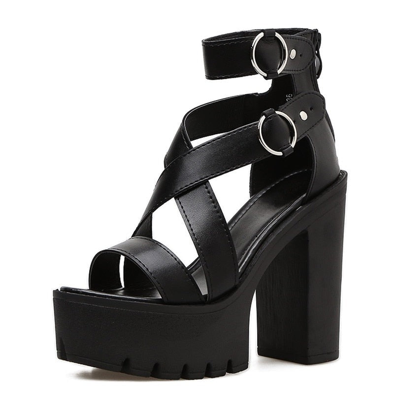 Chunky Heel Gladiator Platform Anti-Slip Ankle Sandals